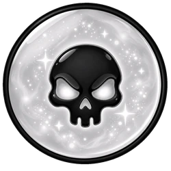 A Black Orb: a white orb with a black skull inside.